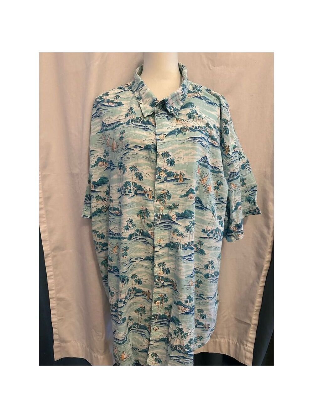 Izod Men's 4XL Hawaiian Shirt Multicolor Graphic Print Short Sleeve